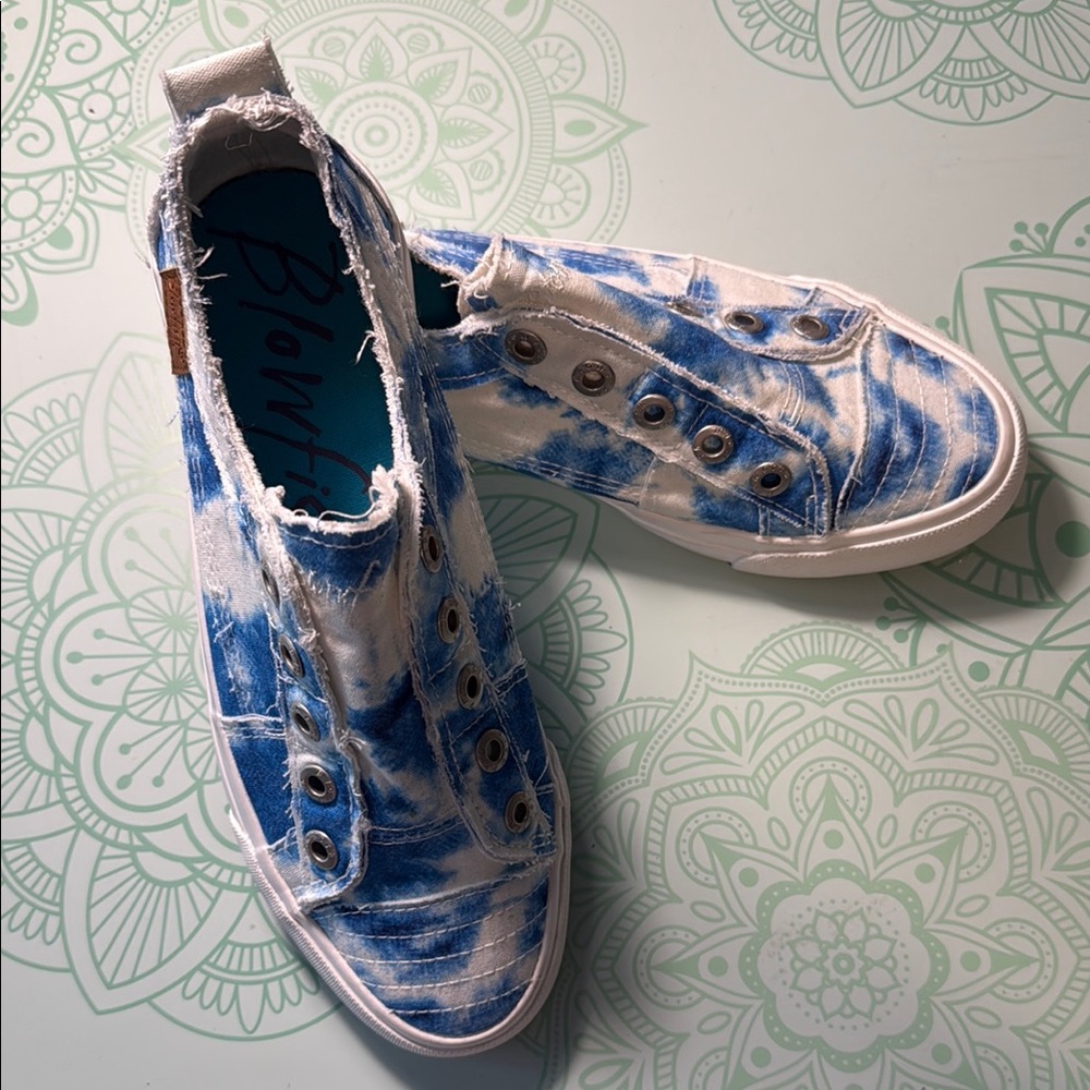 Blowfish Blue and White Canvas Sneakers